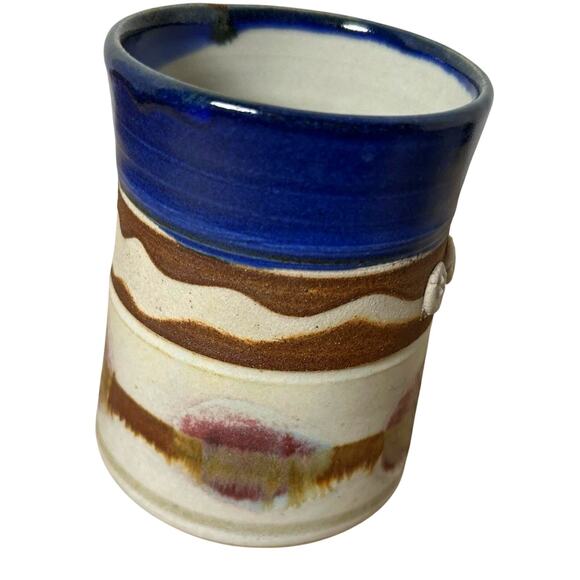 Signed Joe Frank McKee Stoneware Mug 8oz Studio Art Pottery Abstract Southwest - Picture 2 of 9